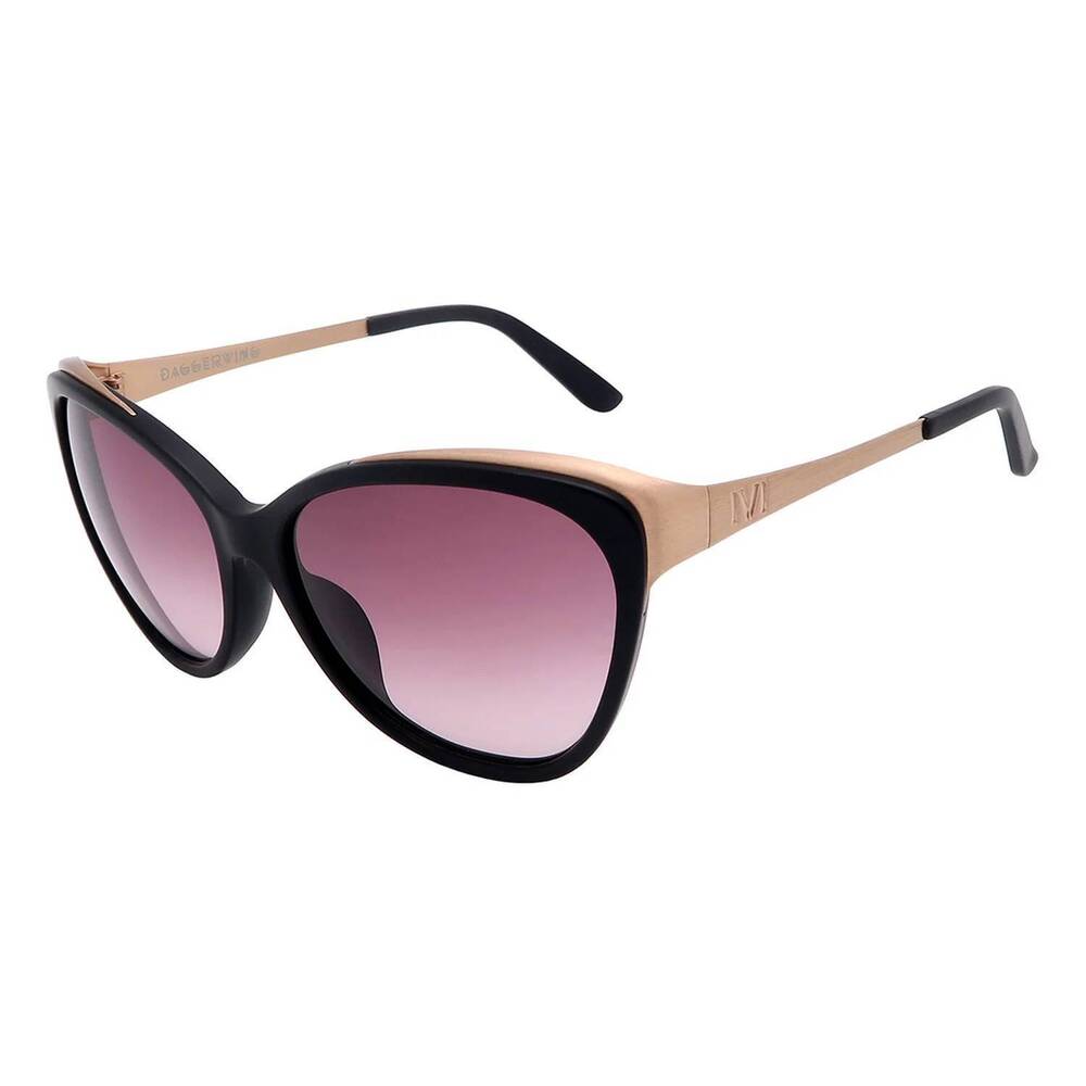 NEW IVI VISION women's daggerwing sunglasses in matte black - rose gold